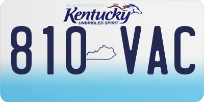 KY license plate 810VAC