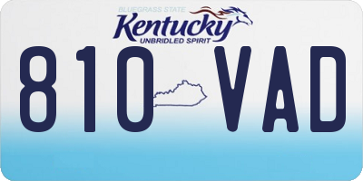 KY license plate 810VAD