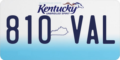 KY license plate 810VAL