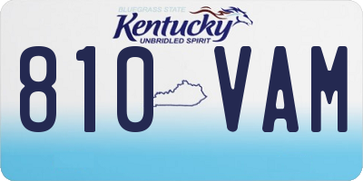 KY license plate 810VAM