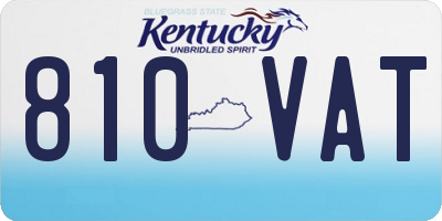 KY license plate 810VAT