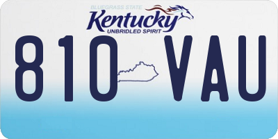 KY license plate 810VAU
