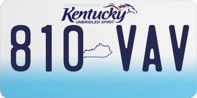 KY license plate 810VAV