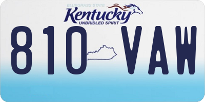 KY license plate 810VAW