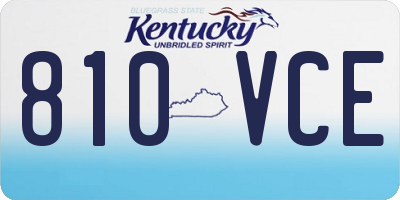 KY license plate 810VCE