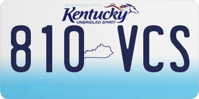 KY license plate 810VCS
