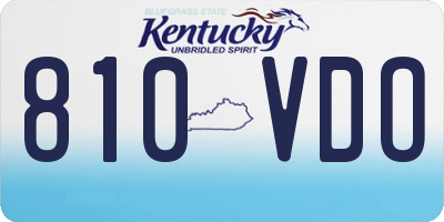 KY license plate 810VDO