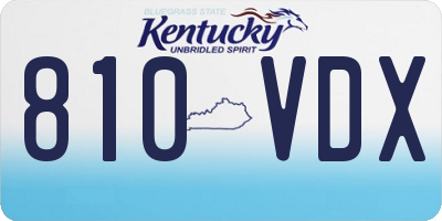 KY license plate 810VDX