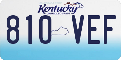 KY license plate 810VEF