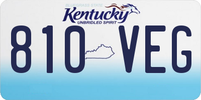 KY license plate 810VEG