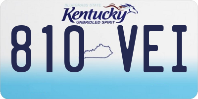 KY license plate 810VEI