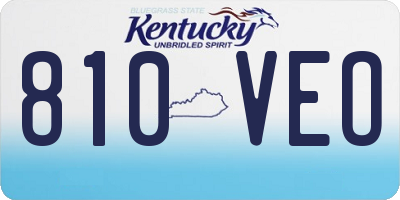 KY license plate 810VEO