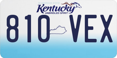 KY license plate 810VEX
