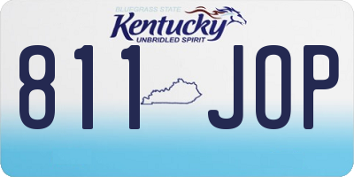 KY license plate 811JOP