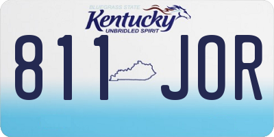 KY license plate 811JOR