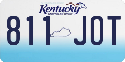 KY license plate 811JOT
