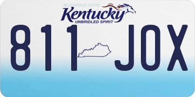 KY license plate 811JOX