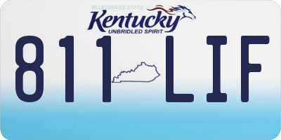 KY license plate 811LIF