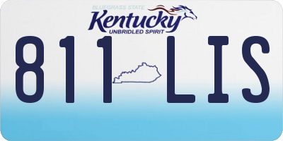 KY license plate 811LIS