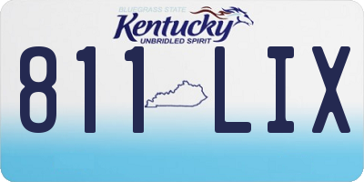 KY license plate 811LIX