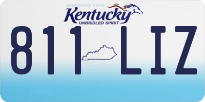 KY license plate 811LIZ