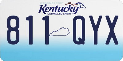 KY license plate 811QYX