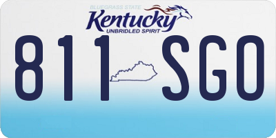 KY license plate 811SGO