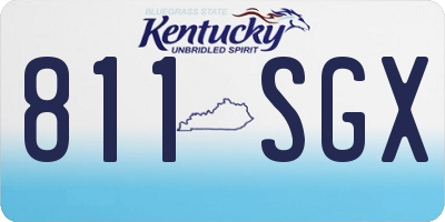 KY license plate 811SGX