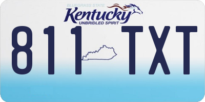 KY license plate 811TXT