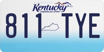 KY license plate 811TYE