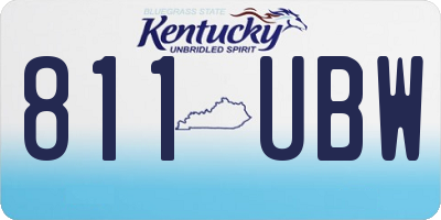 KY license plate 811UBW