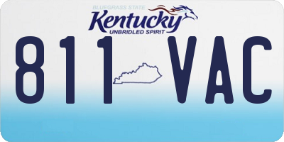 KY license plate 811VAC