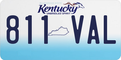 KY license plate 811VAL