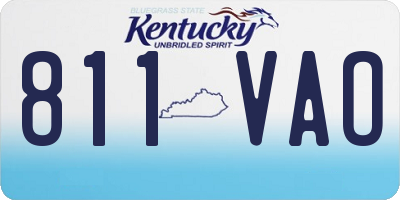 KY license plate 811VAO