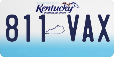 KY license plate 811VAX