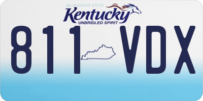 KY license plate 811VDX