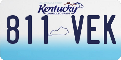 KY license plate 811VEK