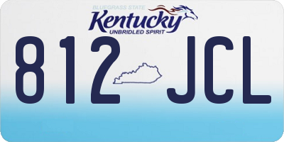 KY license plate 812JCL