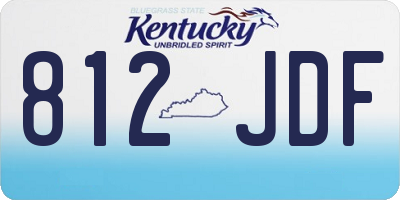 KY license plate 812JDF