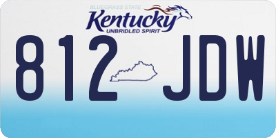 KY license plate 812JDW