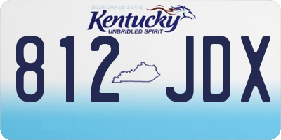 KY license plate 812JDX