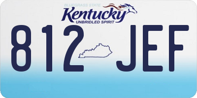 KY license plate 812JEF