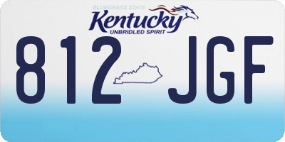 KY license plate 812JGF