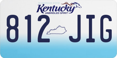 KY license plate 812JIG