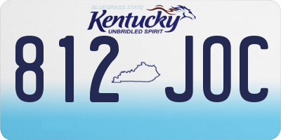 KY license plate 812JOC