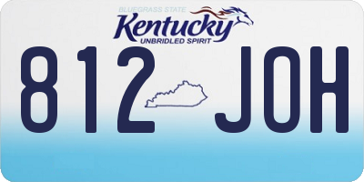 KY license plate 812JOH