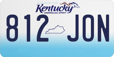 KY license plate 812JON