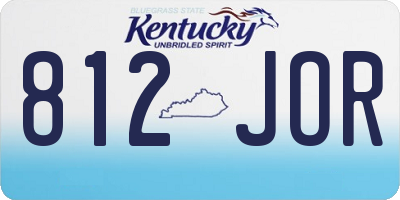 KY license plate 812JOR