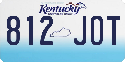 KY license plate 812JOT