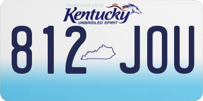 KY license plate 812JOU